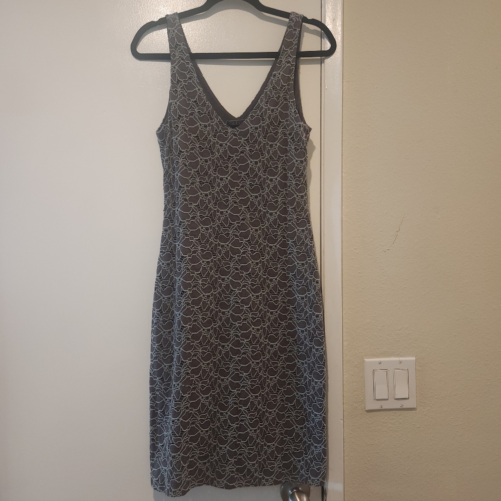 Velvet Black and White Lace Mini Dress